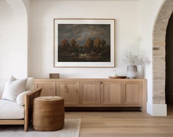 Herbstlicher Waldteich Kunstdruck - Diaz de la Peña Landschaft (Digitaler Download)