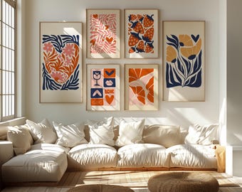 Retro Valentinstag Kunst Bundle: 10 farbenfrohe Midcentury Modern Digital Prints für die Wand Dekoration