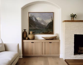 Kanadische Rockies, Lake Louise – Monumentale Landschaft von Albert Bierstadt | Kunstwerk Klassiker Wohn Dekor Museum