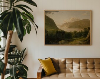 Hudson River Szene Leuchtende Landschaft von John Friedrich Kensett | Klassisches Wohndekor-Druck in Museumsqualität