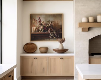 Herbst Stillleben Blumen - Vintage Blumenstrauß, warme botanische Wandkunst (Digitaler Download)