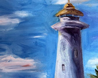 灯台の絵 夕焼けの絵 海の絵 海景の絵 子供部屋の壁に描いた絵 - Etsy 日本