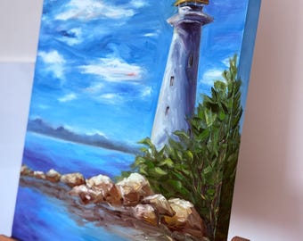 灯台の絵 夕焼けの絵 海の絵 海景の絵 子供部屋の壁に描いた絵 - Etsy 日本