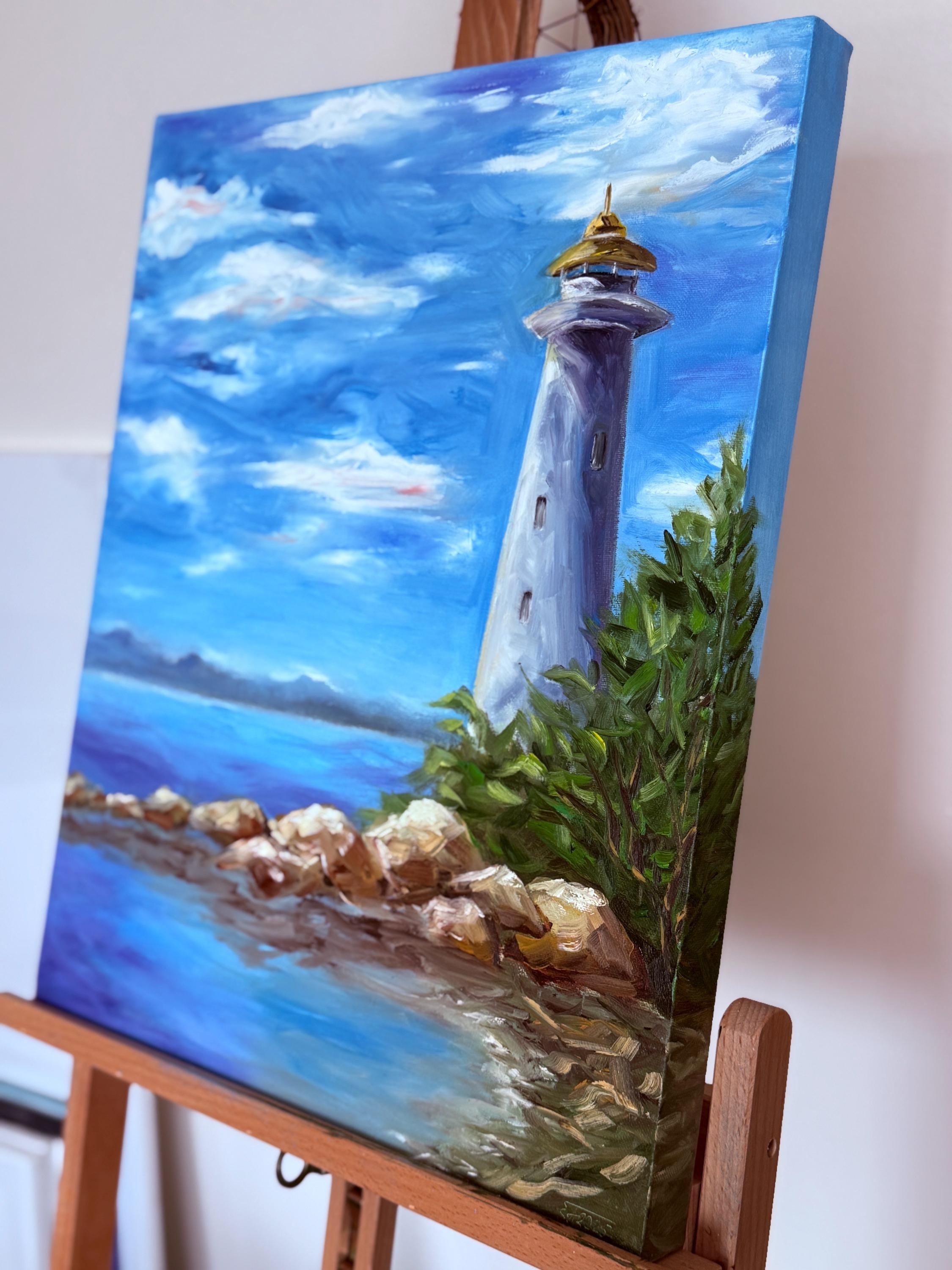 灯台の絵 夕焼けの絵 海の絵 海景の絵 子供部屋の壁に描いた絵 - Etsy 日本