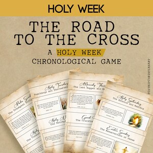 Printable Holy Week Activities, Chronological game, Holy Week Study Cards, Easter Scripture Cards, Bible verses, Easter Story Printables