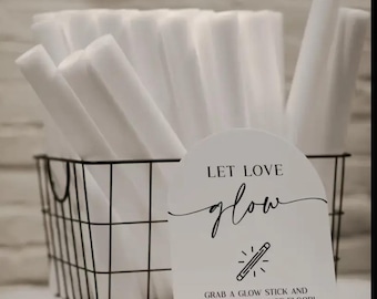 LET LOVE GLOW Acrylic sign for glow sticks