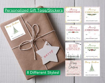 Personalized Gift Tag Stickers | Custom Christmas Stickers | Holiday Gift Stickers