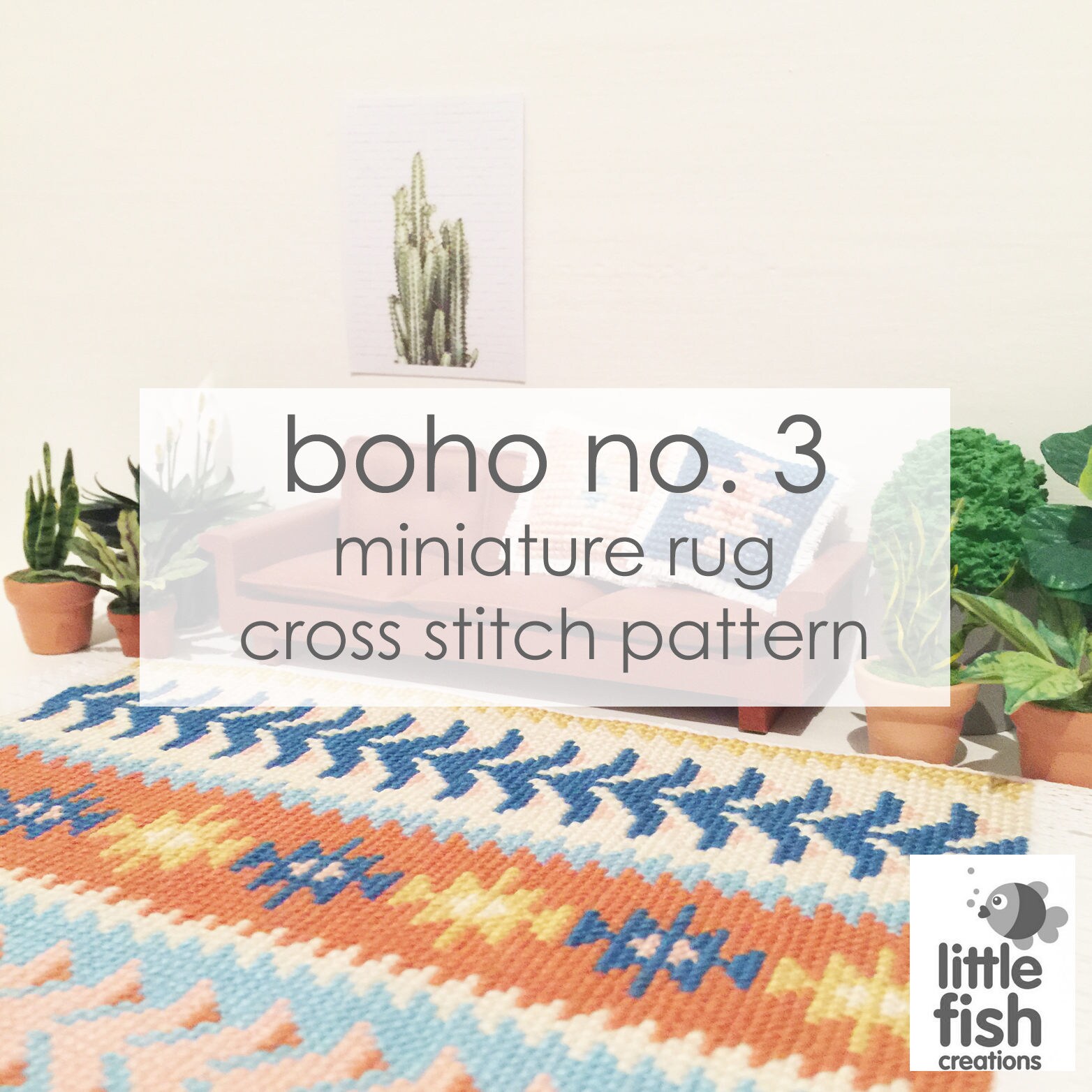 Digital Download "boho No. 3 Dollhouse Floor Rug" - Modern Miniature ...