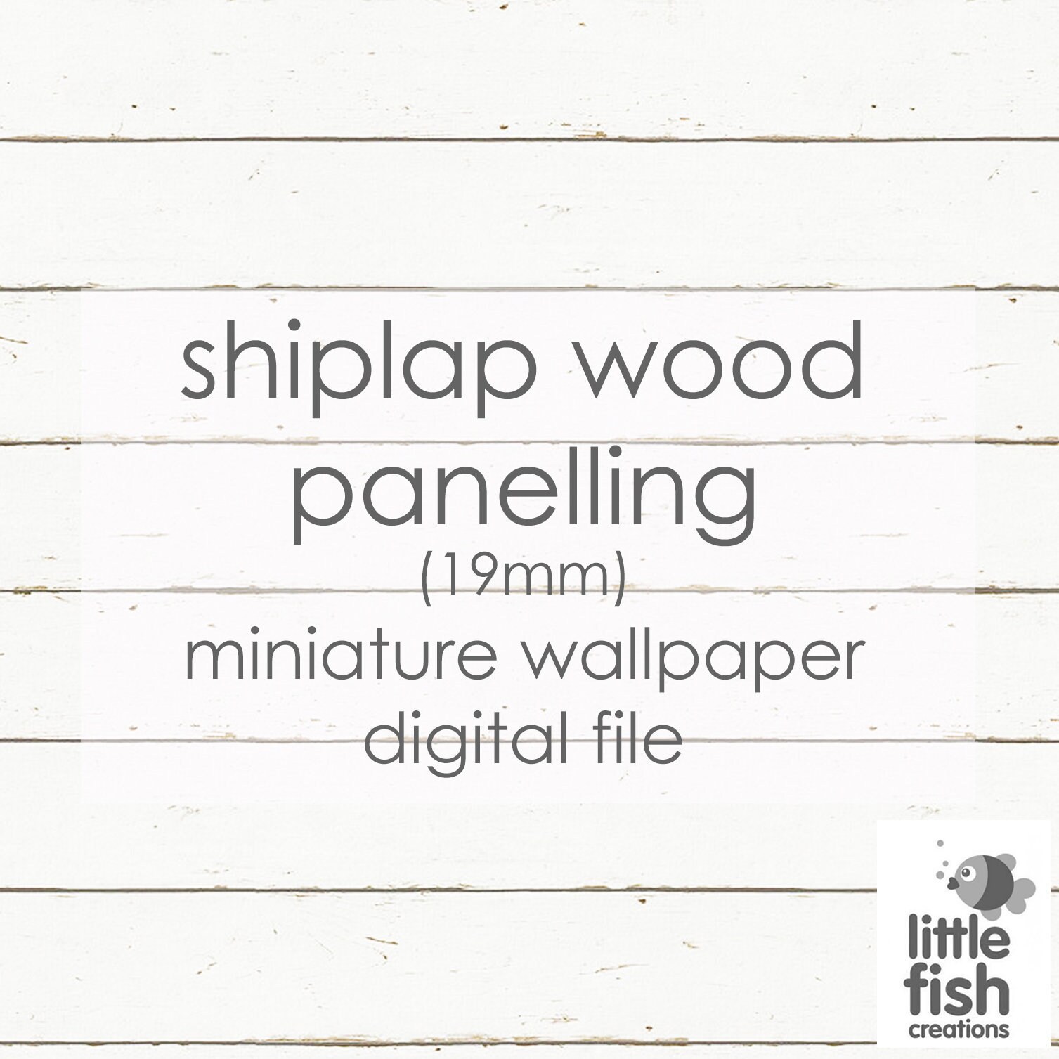 Digital Download "Shiplap wood panelling - 19mm" - miniature dollhouse wallpaper