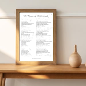 The Noise Of Motherhood Poem | Printable Poem / DIGITAL DOWNLOAD