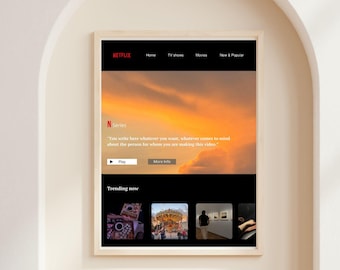 Poster im TV-Format | Benutzerdefinierte digitale Wandkunst Jahrestagsgeschenk für Sie oder Ihn, benutzerdefiniertes Paar-Poster zum Thema TV, digitale Canva-Vorlage