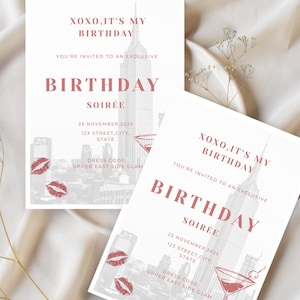 Gossip Girl Birthday Invitation | Upper East Side Glam (Digital)