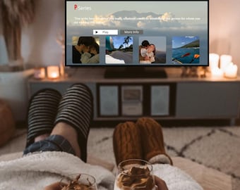 Partyflix Netflix Style Video Template | Editable Canva Slideshow | Personalized Gift for Couples, Friends & Family |Unique Digital Download