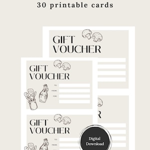 Plantilla de vale de tarjeta de regalo, 30 certificados de regalo imprimibles, diseño moderno de tarjeta de regalo, tarjeta de regalo Canva, tamaño A5, archivo PDF