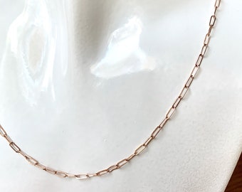 Rose gold filled minimalist cable chain necklace