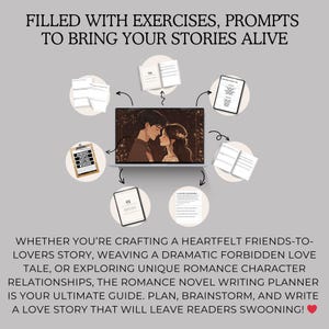 Romance Novel Writing Planner, Romance Tropes Workbook, Write A Love Story, Novel Brainstorming Sheet, Romance Character Relationship image 7