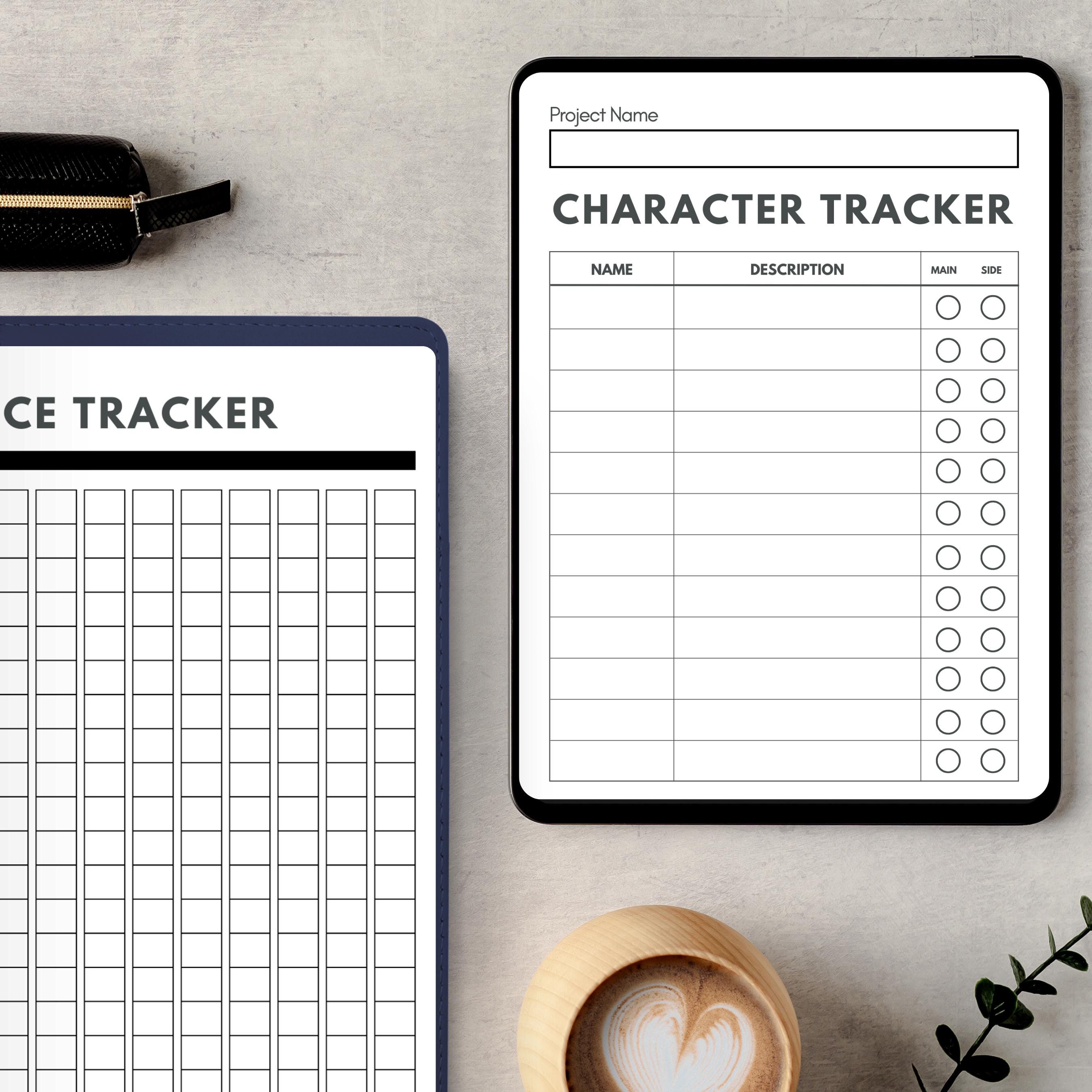 Character Tracker for Writer, Character Timeline Sheet, Novel Character ...
