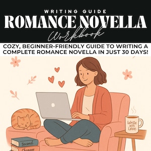 30 Day Romance Novella Writing Challenge, Short Story Planner, Beginner Writing Guide, Write Book 30 Days, Romance Writing Prompts