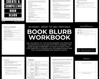 Book Blurb Workbook, Book Blurb Template, Book Cover, Novel Planner, Novel Writing Guide, Book Writing Planner, Book Launch, Book Promotion