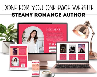 Canva Website Template for Steamy Romance Authors, Romance Author Website Theme, Fantasy Romance Author, Dark Romance Writer