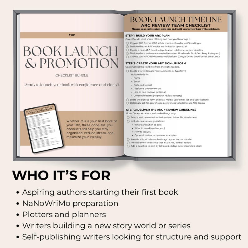 Book Launch Checklist, Marketing Plan for Indie Authors, New Book ...