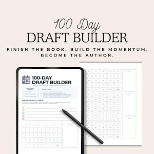 draft progress chart, finish your draft, first draft planner, 100 day writing challenge, manuscript tracker, draft completion,