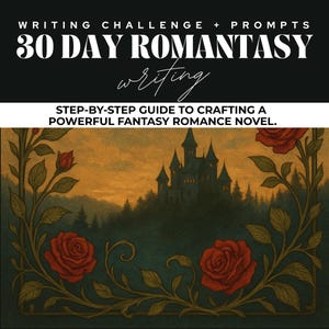 Romantasy Plotterarbeitsbuch, 30 Tage Schreib-Challenge, Fantay Romance Prompts, Romantasy Plot Planner, Worldbildung, Magische Romanze schreiben