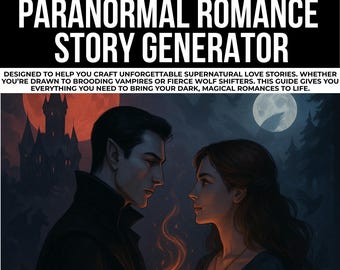Paranormal Romans Planer, Vorlage für übernatürliche Romanze, Fantasy Planer, Planer für übernatürliche Romanze, Dark Romanze Story Planer, Romantasie