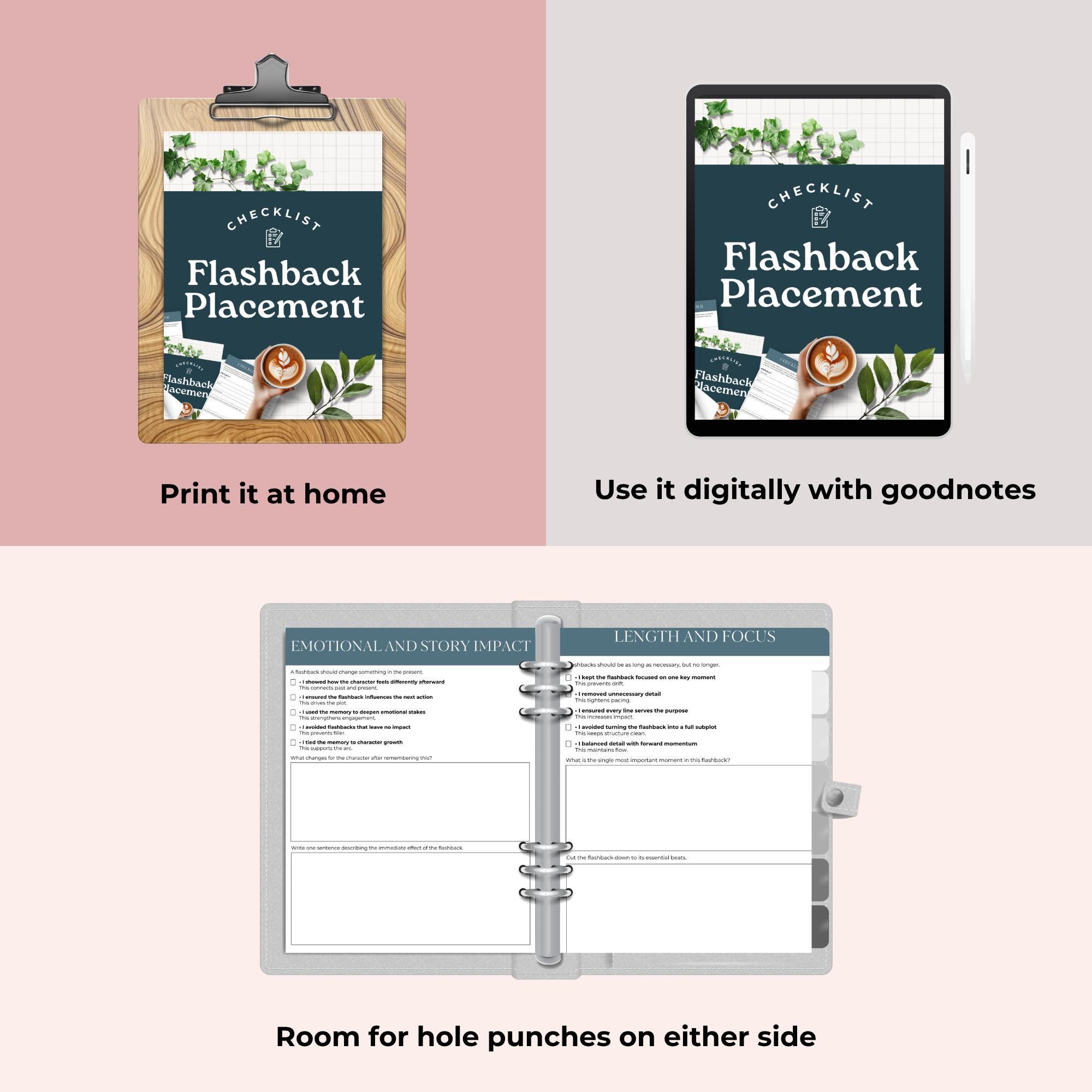Writing Flashback Chapters Flashback Placement Checklist, Novel Planner, Flashback Writing Guide ...