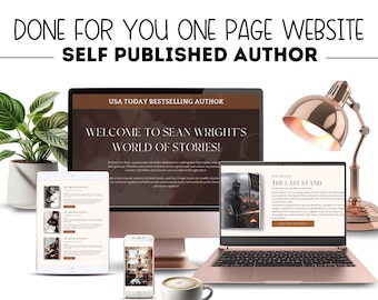 Fantasy Writer Website, Website For Self Published Author, One Page Website Template For Writers, Book Promotion Page, Author Landing Page