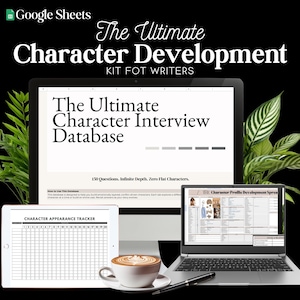character interview questions, character development worksheet, character tracker Timeline Sheet, Character Builder, character profile