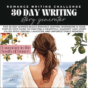 Summer Beach Romance Schreiben, 30 Tage Romanze Schreiben Arbeitsbuch, Schreiben Sie einen Roman in 30 Tagen, Romanze Planer, Schreibanweisung
