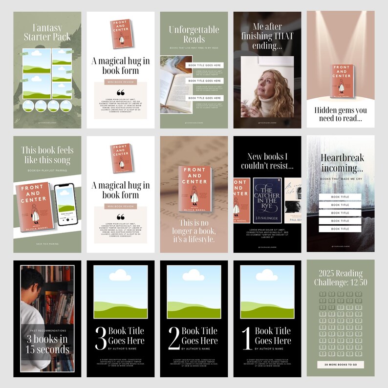 Booktok Video Posts, Bookstagram Reels, Book Club Social Media, Reels For Book Lovers, Editable template For Book Reviews, Book Recs image 8