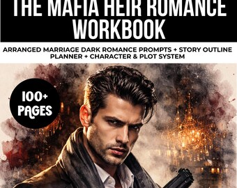 mafia heir romance workbook, arranged marriage dark romance prompts, story outline planner, dark romance character profile, plot planner