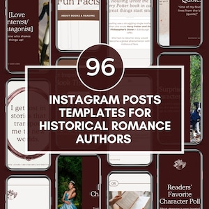 Historical Romance Author Instagram Posts, Bookstagram Template, Cover Reveal, Editable Social Media Canva, Book Promotion, Book Launch