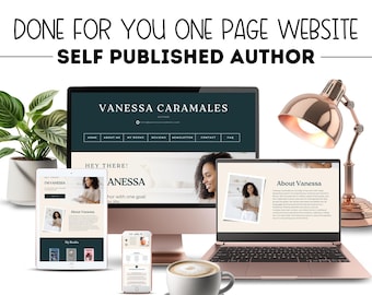 Book Promotion Website, Novel Landing Page For Author, Website For Author, One Page Canva Website Template For Writer, Book Sales Page