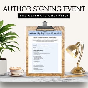 Author Signing Event, Book Signing Checklist, First Book Promotion, Book Launch To Do List,  Writing Checklist Authors, Book Event Display