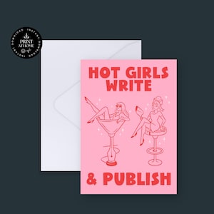 Biglietto di auguri per ragazze sexy, congratulazioni nuovo autore, biglietto di auguri per autore pubblicato, regalo per autore autopubblicato, regalo per primo romanzo pubblicato