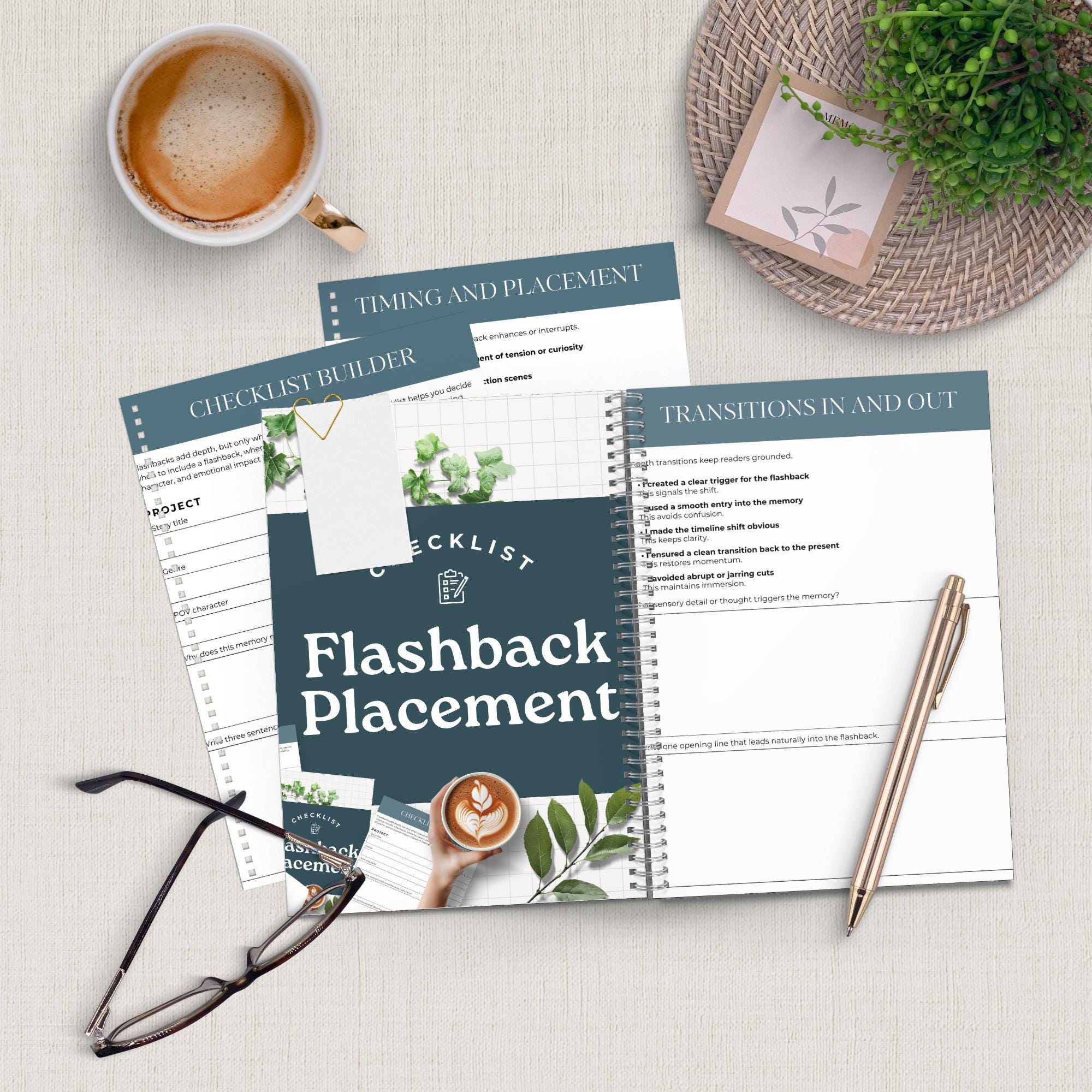 Flashback Placement Checklist, Novel Planner, Flashback Writing Guide ...