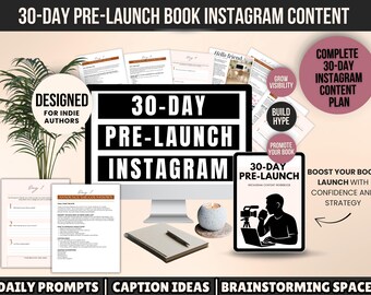 indie author marketing, book launch content planner, book marketing, instagram content calendar for authors, book promotion instagram posts