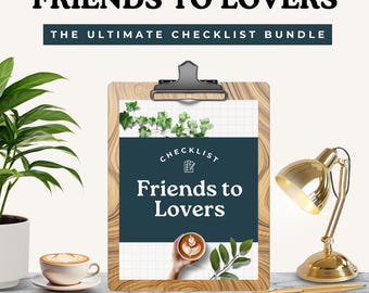 friends to lovers writing checklist, romance novel planner, romance arc worksheet, slow burn worksheet, romance chemistry writing planner