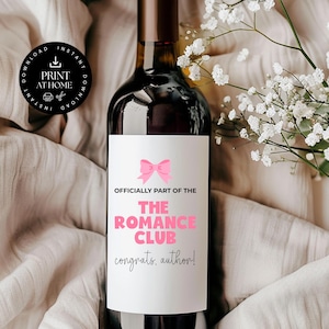 Congrats Author Wine Label, Romance Author Gift, Romance Book Club, Romance Writer, Gift for Writers, Bookish Gift, Wine Tag, Literary Gift
