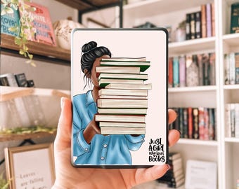Book Girly Kindle Insert, Just A Girl Who Loves Reading, Black Afro American Sticker, Paperwhite Kindle Case, Kindle Decor, E-Reader Case