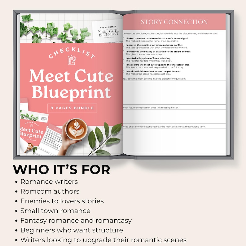 Meet Cute Scene Builder, Romance Writing Checklist, Romantic Scene ...