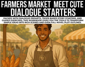 Farmers Market Romance Dialogue Starter, Romanze Schreibaufführungen, Nettes Schreiben treffen, Geschichtenplaner, Ideen für Romanze in der Kleinstadt