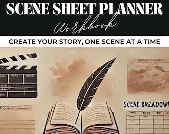 Scene Planner for Writers, Story Scene Organizer, Writing Scene Worksheet, Plot Story Outline Template, Scene Breakdown Guide, Scene Tracker