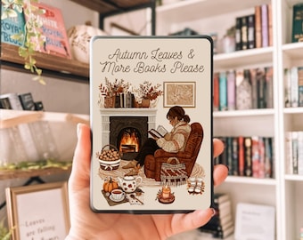 Autumn Leaves More Books Please, Printable Fall Kindle Case Insert, Fall Kindle Paperwhite Sticker, Kindle Decor, Fall Aesthetic Kindle