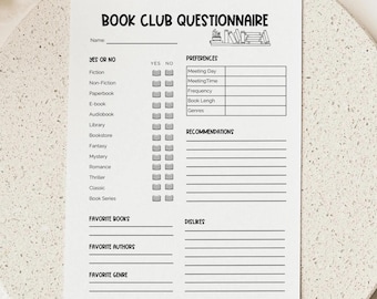 Buchclub-Zeitplan, Buchclub-Umfragefragebogen, Lesegruppen-Fragen, Was als nächstes gelesen wird, Buchclub-Eisbrecher, Buchclub-Treffen