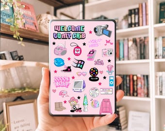 Inserto para Kindle con nostalgia del año 2000, diseño para lector electrónico de la generación del milenio, bebé de los 90, pegatina decorativa para Kindle, inserto para funda de Paperwhite, accesorio para Kindle