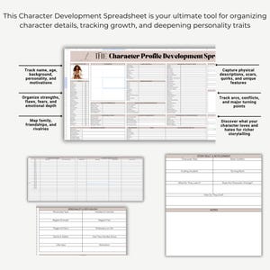 Character Development Spreadsheet, Character Sheet Profile Template ...